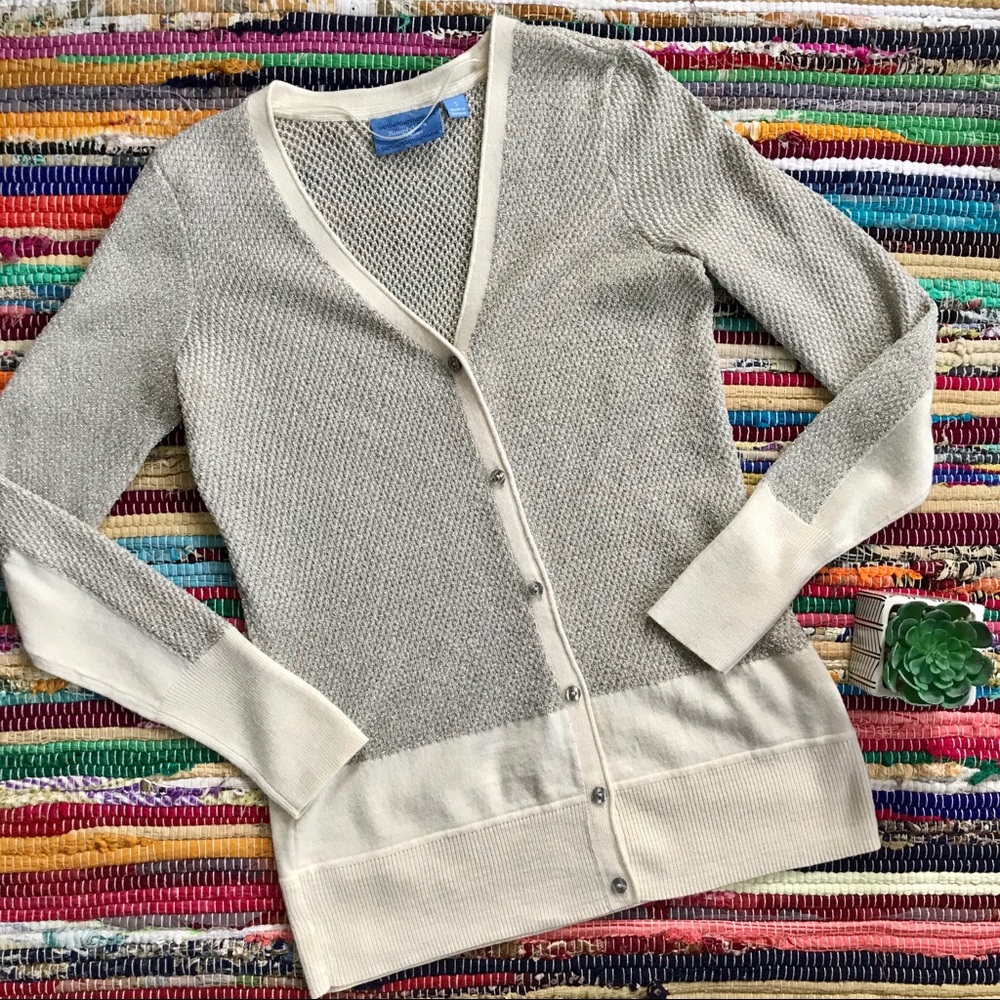 Simply Vera ~ Gold and cream cardigan sweater